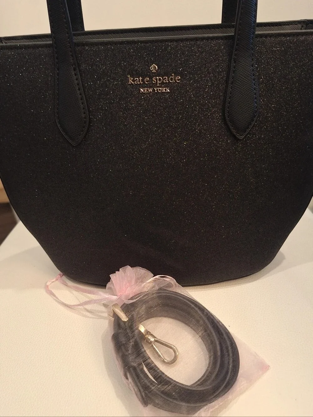 Kate Spade Black Glimmer Satchel EUC